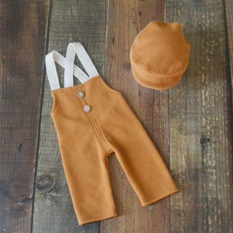 Newborn Boy Fabric Overall Baby Photoshoot Outfit Newborn Boy Clothes Baby Props for Photography Infant Shooting Accessories