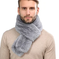 Wholesale America Europe Canada Cold Winter Real Rex Rabbit Fur Scarf Fur Neckwarmer For Men and Women Fur Ring Mufflers