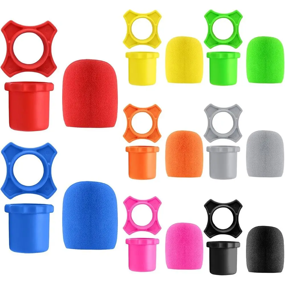 Silicone Microphone Skidproof Case Soft Shakeproof Microphone Anti-Slip Base Mic Non-Skid Ring Wired/Wireless Mic