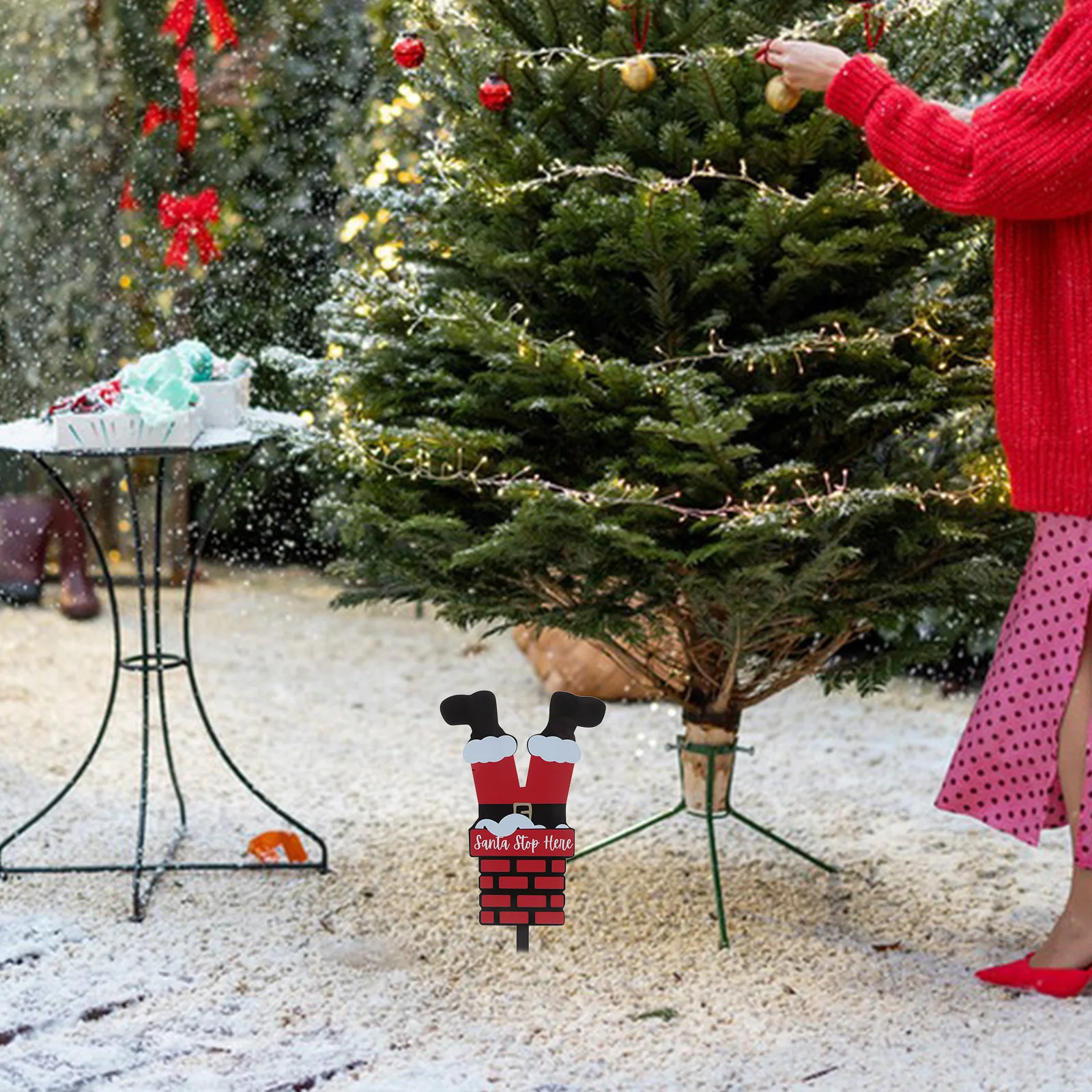 

Acrylic Yard Stake Christmas Decor Outdoor Garden Lawn Decoration Christmas Yard Santa Sign Holiday Party Flag Santa Ornament