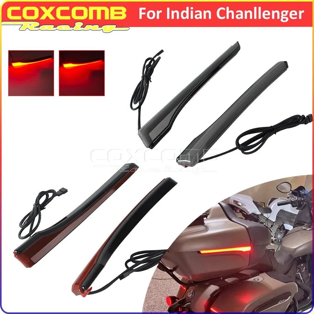 LED Luggage Turn Signal Lights For Challenger Dark Horse Limited Elite Motorcycle Tour Trunk Pack Taillights Rear Brake Flashing