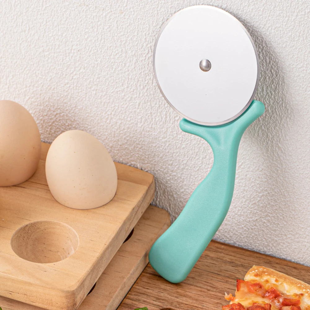 1PC Plastic Handle Small Cake Maker Circular Stainless Steel Pizza Wheel Cutter Roller Cake Maker