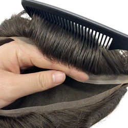 HRF Hair Full Swiss Lace Human Hair Replacement Men Toupee Wig Human Hair System