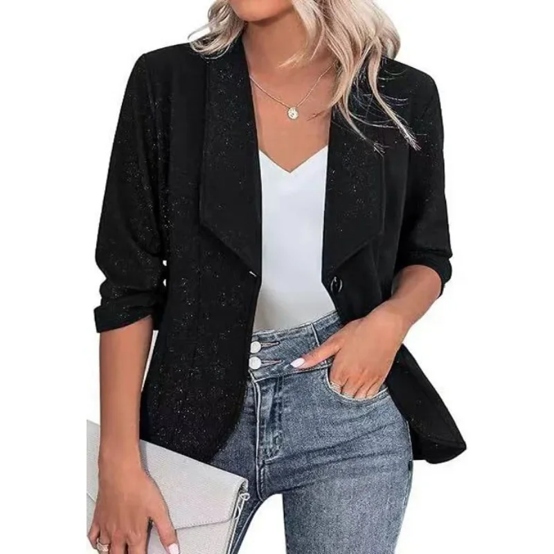

Cardigan Temperament Suit Jacket Elegant and Versatile Elegant Long-sleeved Lapel Tight Slim Casual Fashionable