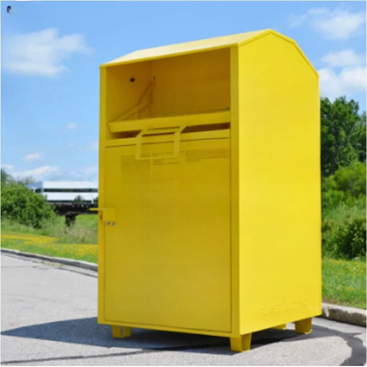 Outdoor Metal Clothing&Shoes Drop Box Steel Charity Donation Center Used Book Clothing Donating Drop-Off Recycling Bins