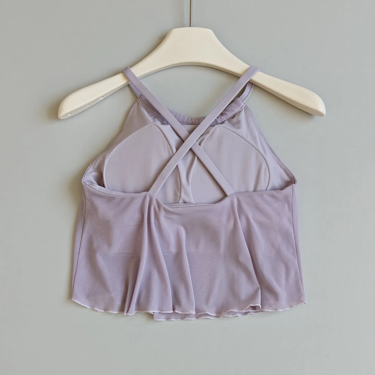 Damen-Mesh-Kreuzweste, Damen-Yoga-Bekleidung mit Brustpolster, stoßfestes Lauf-Top, Damen-Fitness-Top, trägerloser Sport-BH – Detail 8