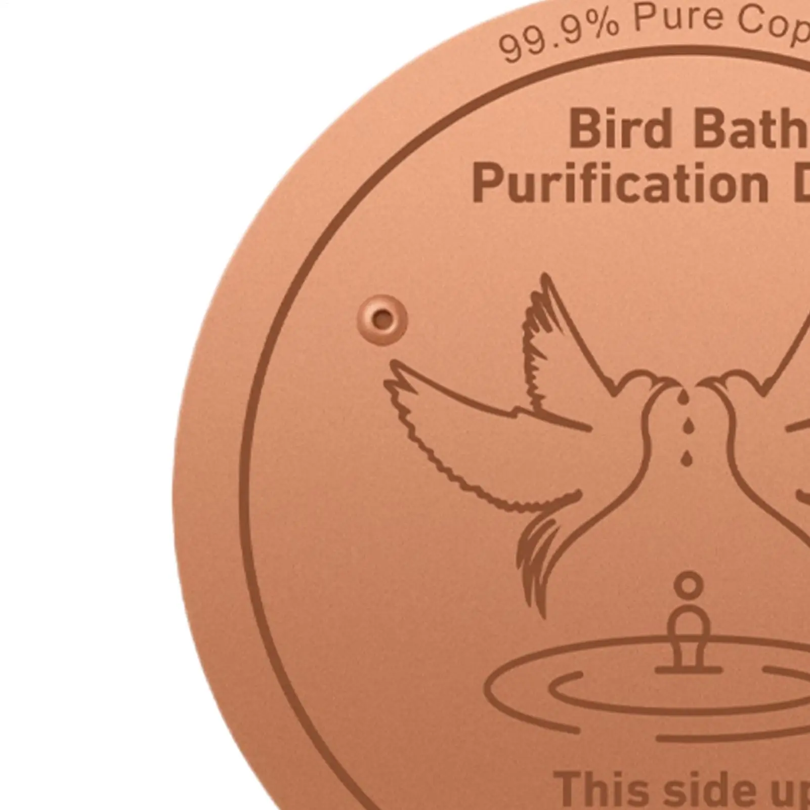 Copper Plate For Bird Bath 10cm Water Purification Copper Disk Bird Bath Purifier Plate For Outdoor Garden Backyard Patio - view 5