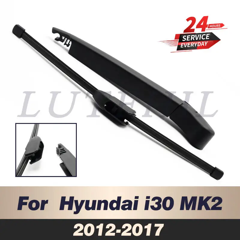 Wiper Rear Wiper Blade & Arm Set Kit For Hyundai i30 MK2 2012 2013 2014 2015 2016 2017 Windshield Windscreen Rear Window