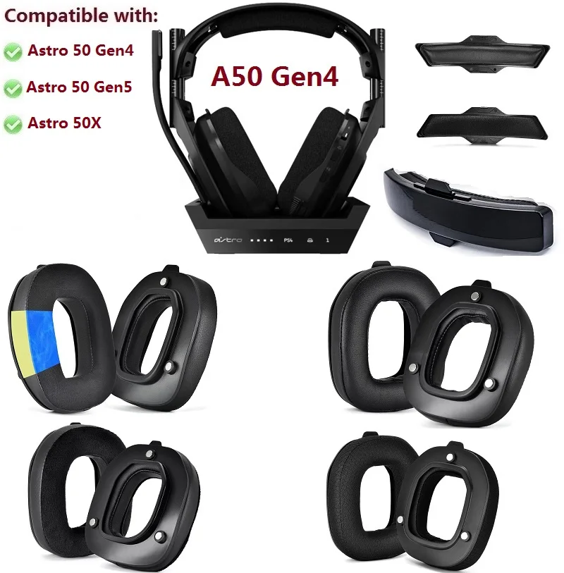 

Ear pads for Logitech Astro A50 Gen4 Gen5 A50X Gaming Headphones Replacement A50 4th 5th Gen Earmuffs Ear pillows headband pads