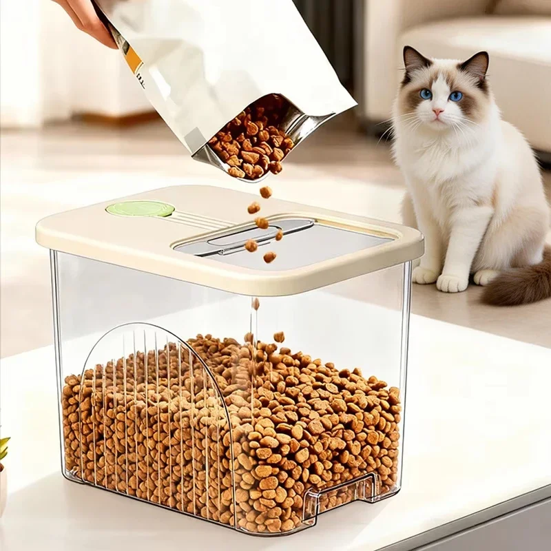Sealed Moisture-proof Plastic Pet Food Storage Container with Lids for Cat Dog Kitchen Grain Box