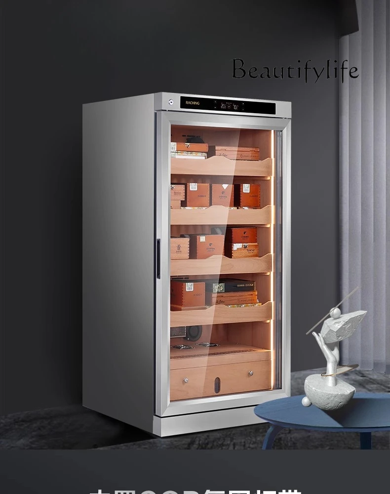 Cigar cabinet Constant temperature and humidity cabinet Household cedar wood stainless steel moisturizing cabinet