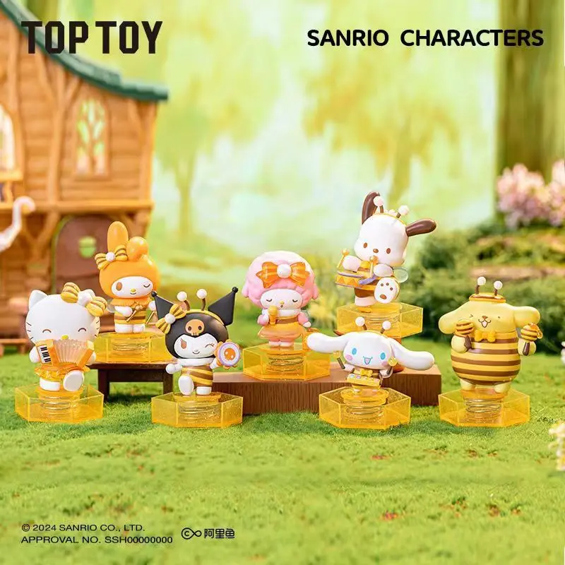 New Genuine Sanrio Character Little Bee Music Series Blind Box Fashion Kuromi Melody Surprise Gift Toy Handmade Ornament