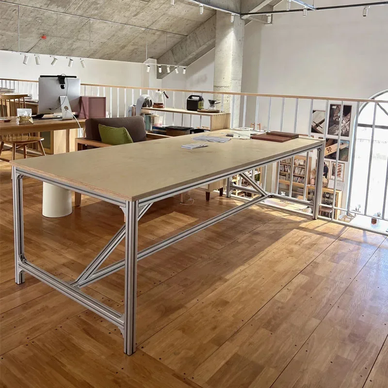 

Long solid wood conference table training office computer table worktable leisure writing table