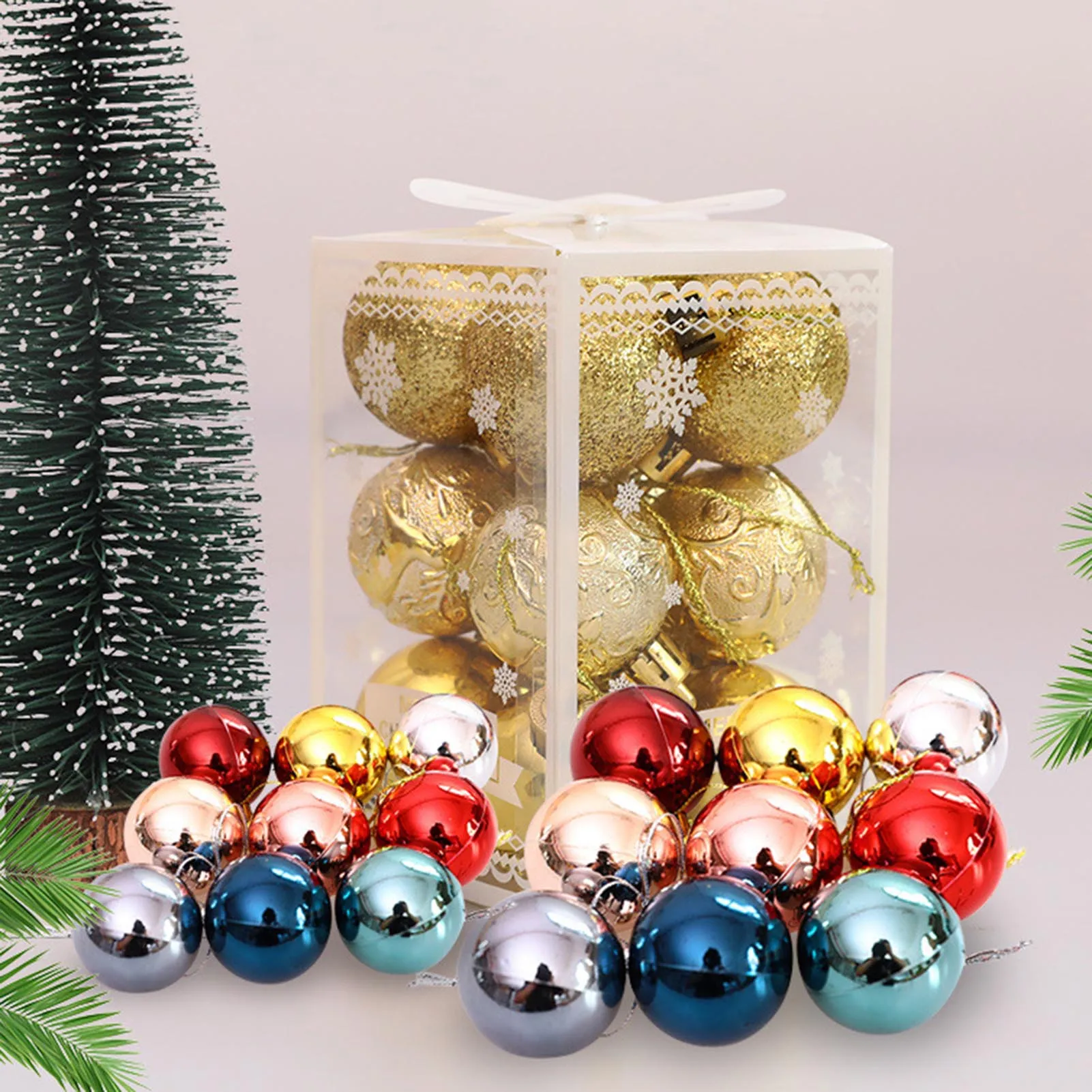 

Christmas Tree Hanging Ball Party Arrangement Electroplated Plastic Balls for Christmas Home Decoration