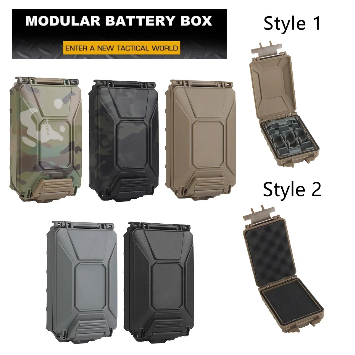 

Tactical Outdoor Battery Storage Box Modular Molle Hunting Vest Carry 18650 AAA CR123A 18350 Battery Holder Case Accessories