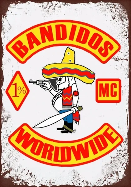 Metal Tin Sign Bandidos Mc Decor Bar Pub Home Vintage Retro Poster