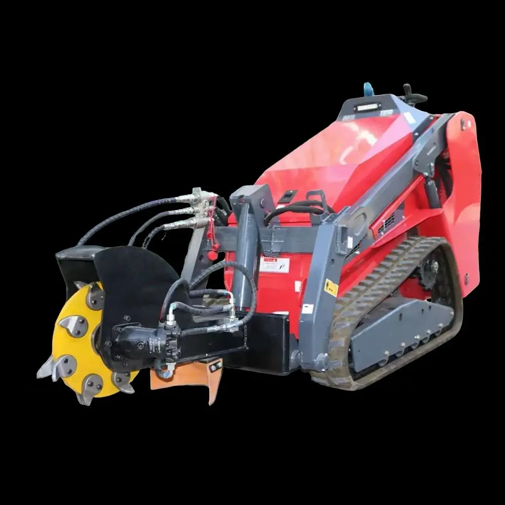 

Diesel Kubota Mini Skid Steer Loader with Snow Blower Buckets 25HP Mini Skid Steer Snow Blower Garden Mini Crawler Loader