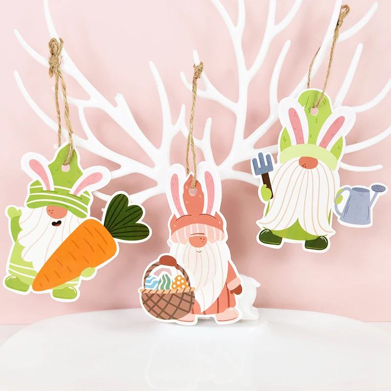 Décoration de Pâques sans visage avec UL, lapin en papier, décoration de fête de Joyeuses Pâques pour la maison, confrontation de beurre, gnome, printemps, 8 pièces