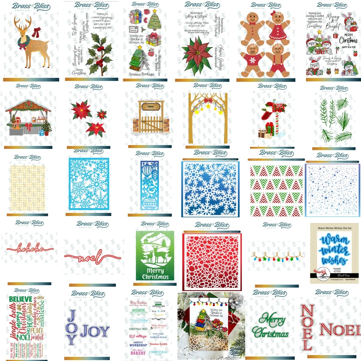 

Poinsettia Mallbox Cingerbread Buck Letter Metal Cutting Dies Clear Stamps Stencil for DIY Making Card Scrapbook Christmas 2025