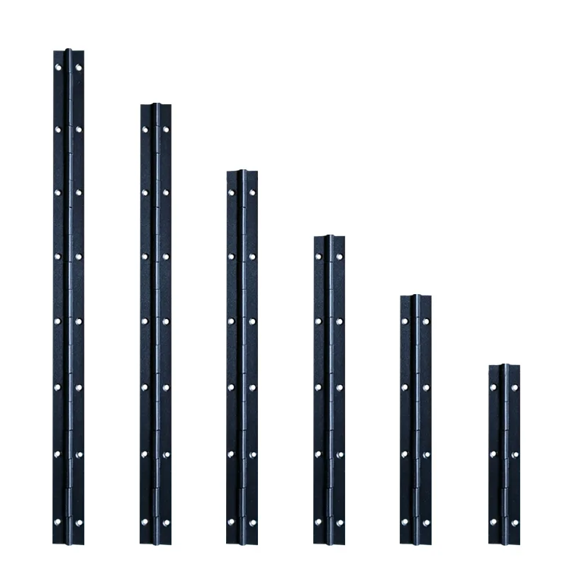 Dobradiças de piano pretas, 8 polegadas, 10 polegadas, 12 polegadas, 16 polegadas, 20 polegadas, dobradiça contínua de aço inoxidável resistente, móveis de armário, 6-20 polegadas