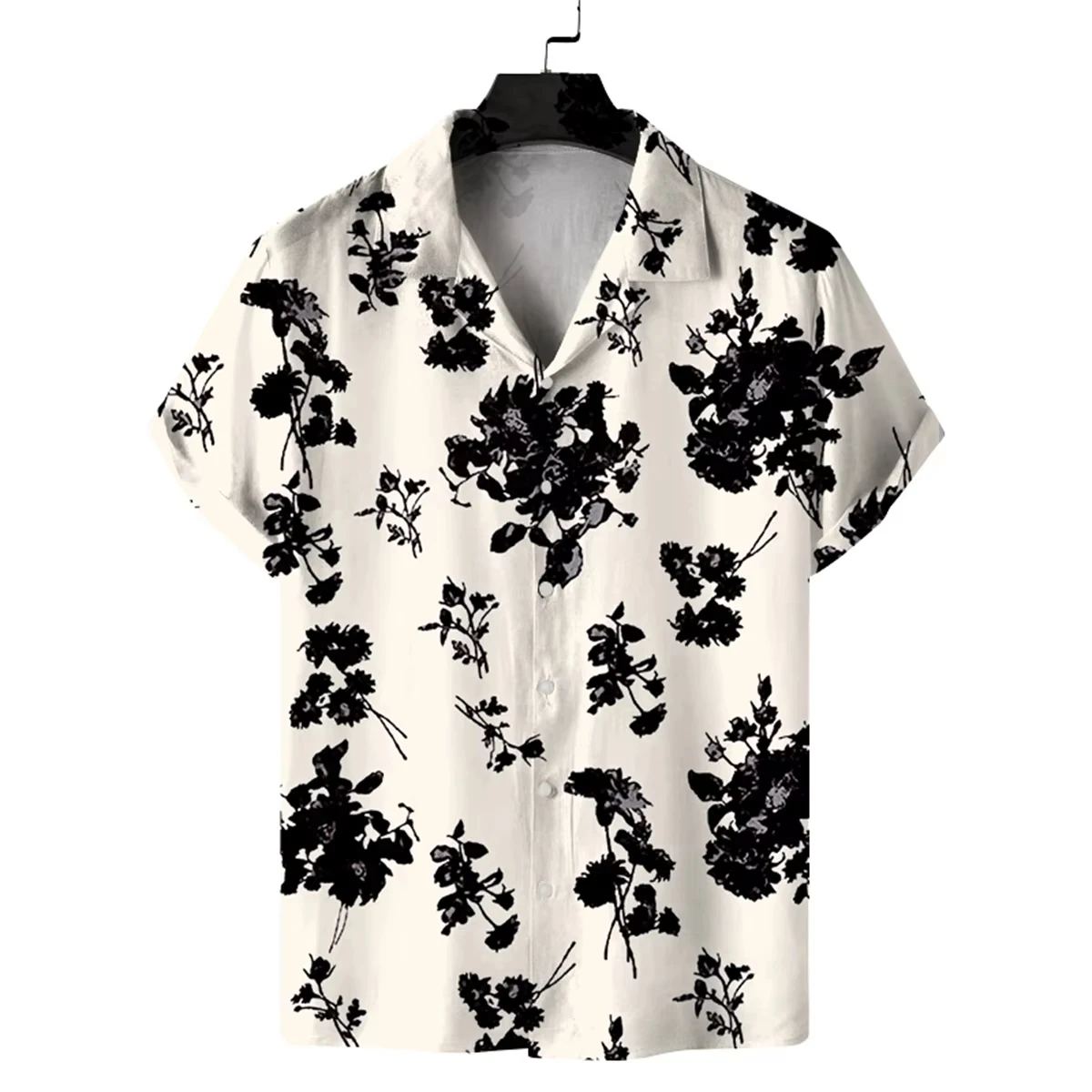 

Vintage Flower Hawaiian Beach Shirts Short Sleeve Lapel Man Clothing Outdoor Oversized Fashion Blouses Street Casual Men's Shirt
