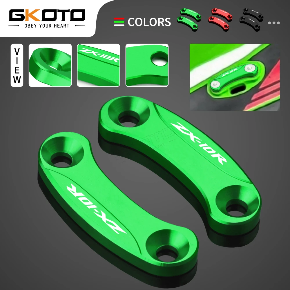 Für KAWASAKI ZX 10R ZX10R ZX-10R 2011-2024 Motorrad CNC Spiegel Loch Abdeckung Windschutzscheibe Angetrieben Spiegel Eliminatoren Kappe