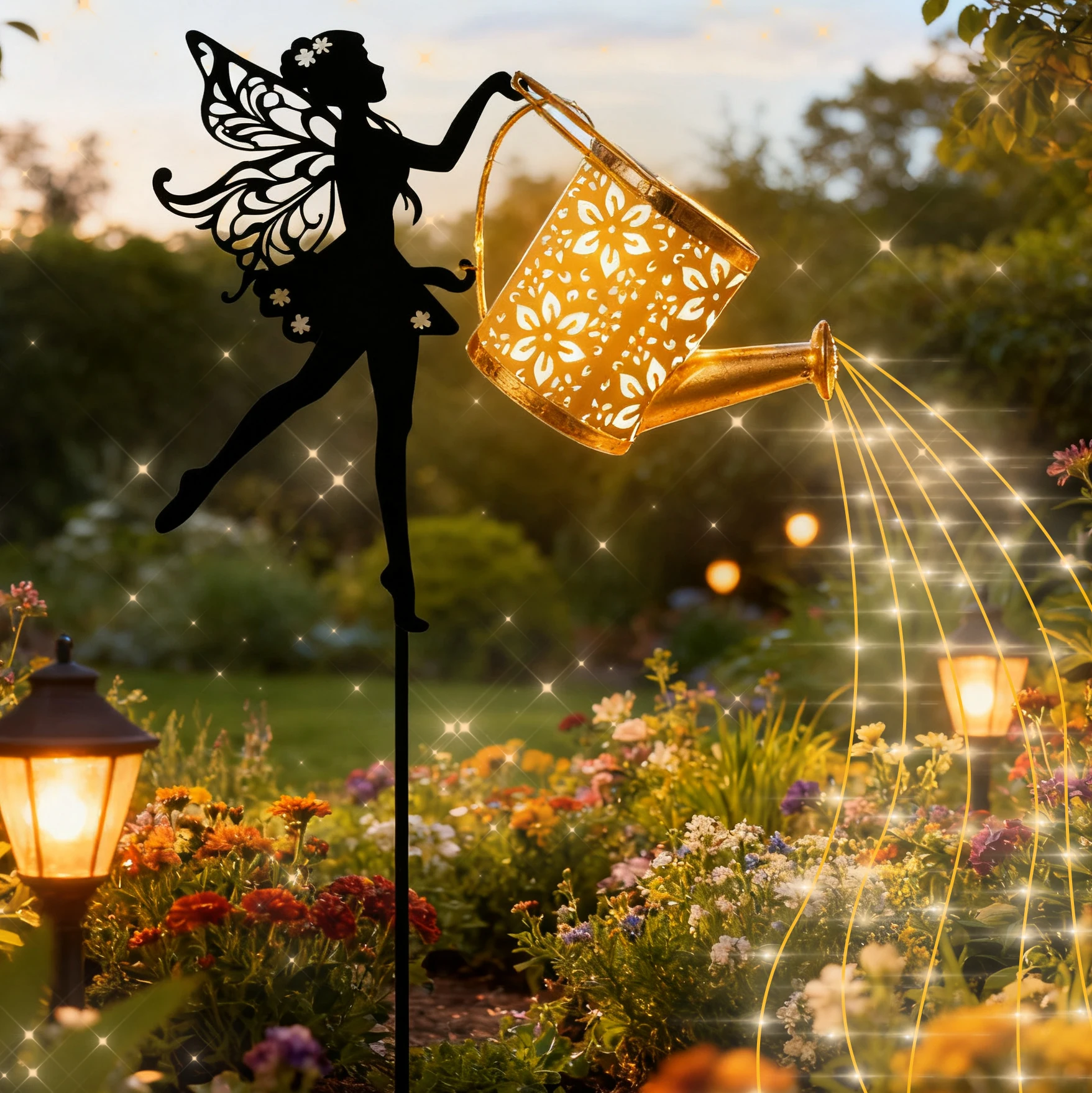 1 قطعة أضواء الجنية الشمسية في الهواء الطلق الزخرفية حديقة فناء الديكور كفاءة في استخدام الطاقة أضواء الجنية تعمل بالطاقة الشمسية