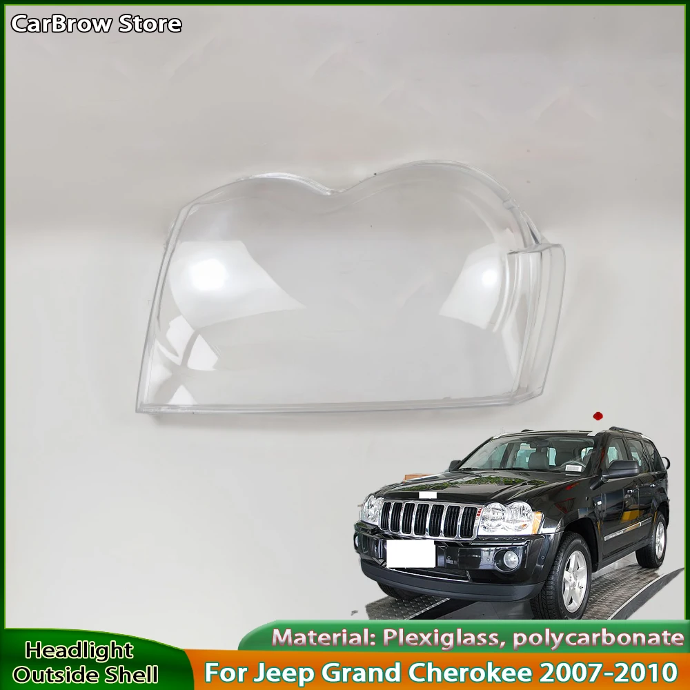 

Headlight Shade Lens For Jeep Grand Cherokee 2007 2008 2009 2010 Front Headlamp Cover Transparent Lampshades Lamp Shell Masks