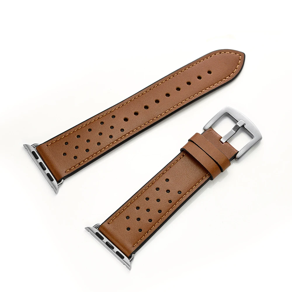 Crazy Horse Pattern For Apple Watch Band 45mm 41mm 44mm 40mm 42mm/38mm Genuine Leather Strap Iwatch Series 7 6 5 4 3 SE Bracelet