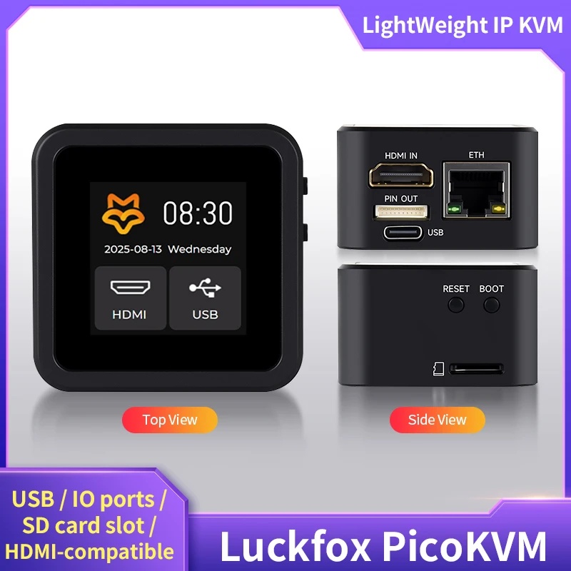 Luckfox PicoKVM Base IP KVM outil de gestion à distance 256M DDR3 pour serveur de contrôle PC Support d'entretien Capture vidéo entrée HID