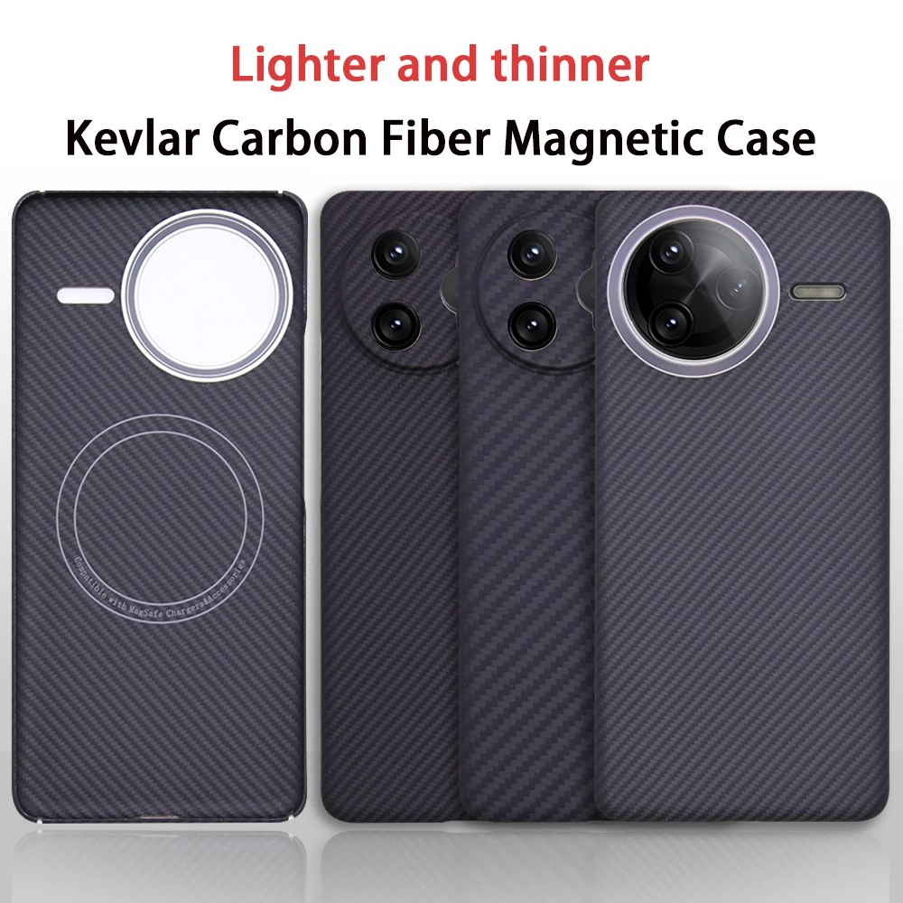 Carbon Fiber Texture Magnetic Case For Redmi K80 Pro Air Ultrathin Alloy Lens Wireless Charge for Magsafe Hard Pc Case