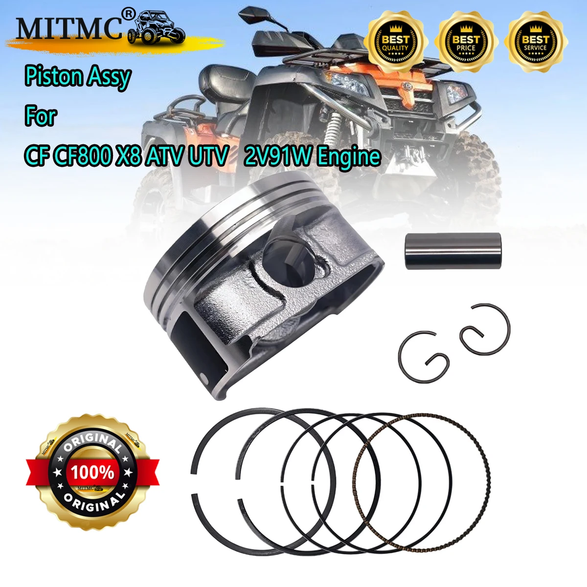 

Piston Assy For CF CF800 X8 ATV UTV 2V91W Engine Parts 800 Replacement Engine Repair 0800-0400B0-0001 0800-0400B0-0002 90.96mm