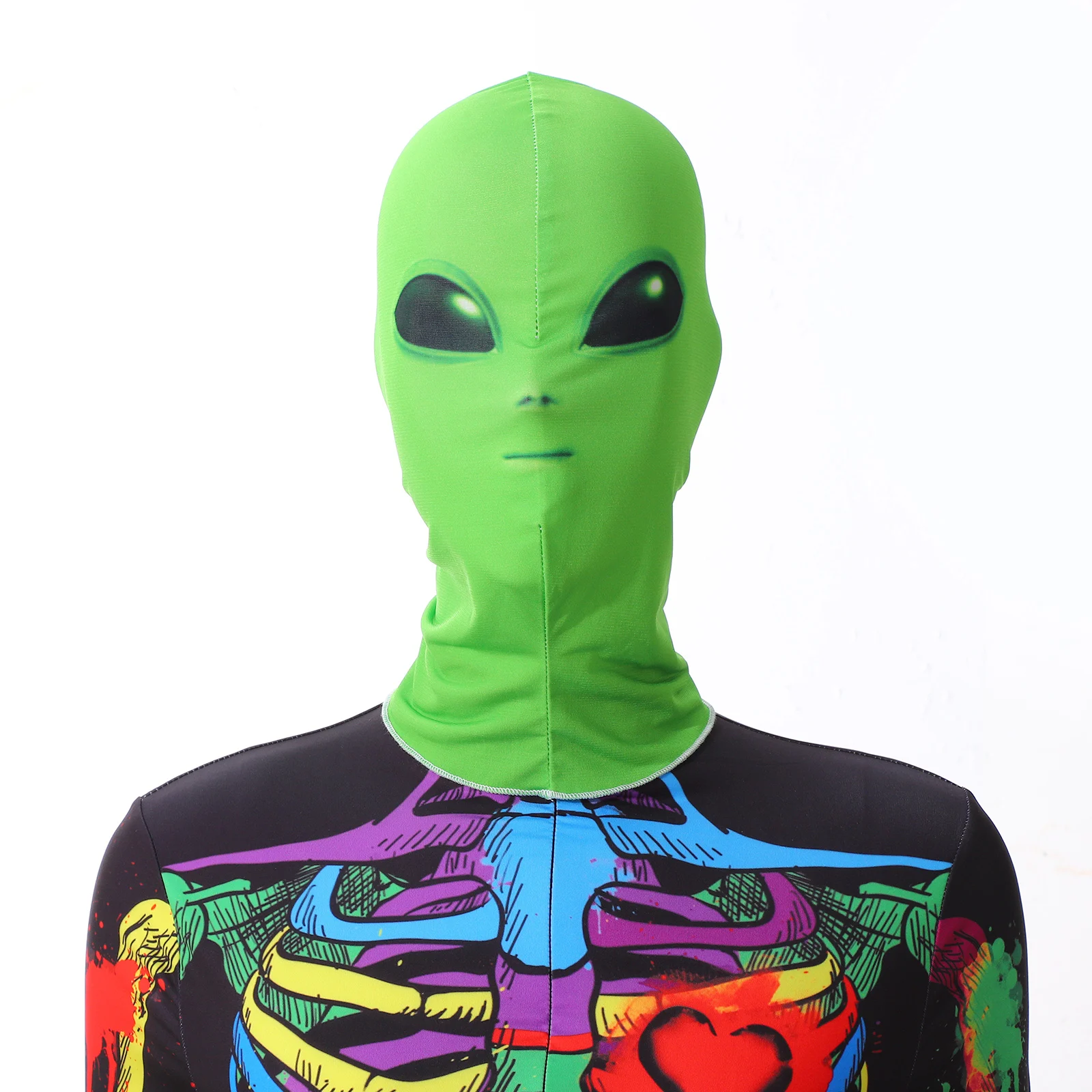 Green ET Alien Masks Halloween Cosplay Movie Actors UFO Alien Full Face Headgear Cover Helmet Headwear Carnival Masquerade Props