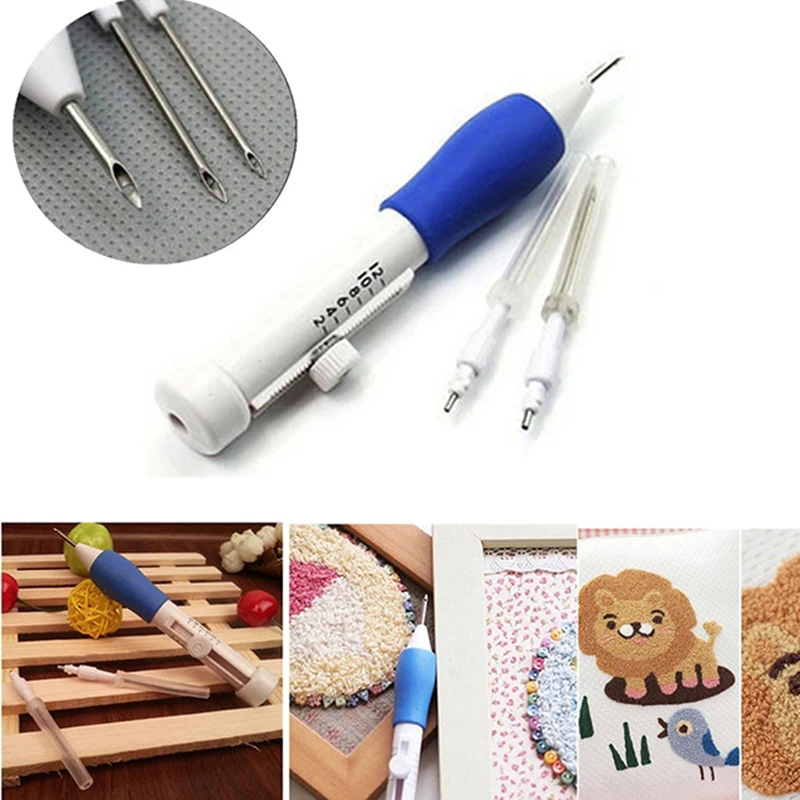 Embroidery Punch Needle Kit Stitching Tool Set Embroidery Needle Pen Weaving Tool Knitting Sewing Tools for DIY Sewing