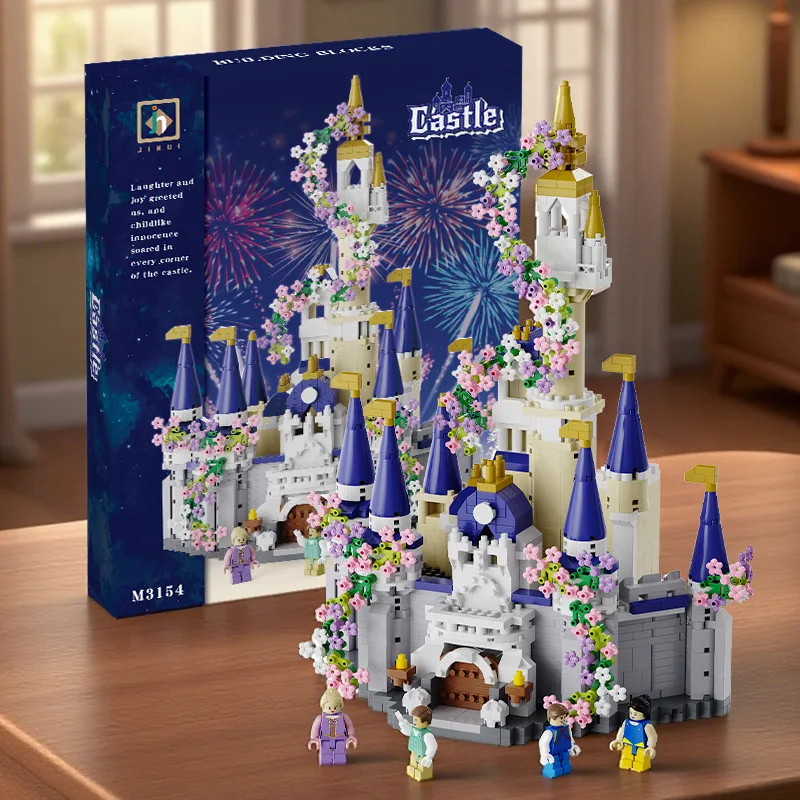 

Dream Castle Building Blocks Fairy Tale Princess Castle Micro-particle Assembly Model Girls' Educational Toy Dreamy Flower-like