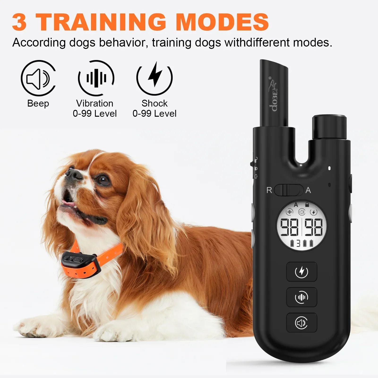 Nuovo addestramento per cani con collare elettrico remoto da 800m, Stop Bark Collar Sound Shock Vibration IPX7 con Beeper da caccia per