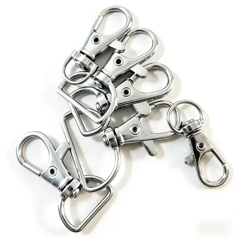 5-100 Pcs Metal Swivel Buckle Strap D-Ring Lanyard Spring Hook Lobster Claw Clasp Keychain Clip Hook for Key Ring Hand Sewing ﻿