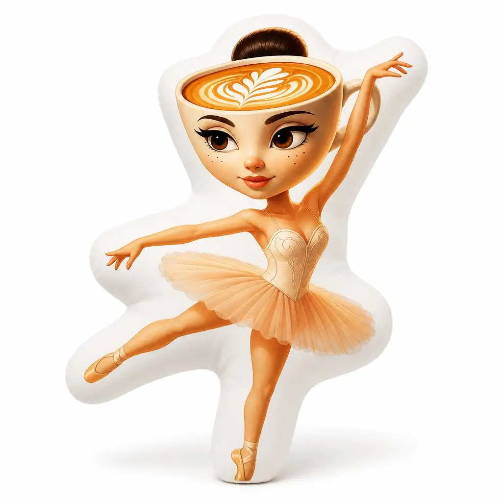Ballerina Cappuccina Italian Brainrot Plush Pillow Cushion Irregular Stuffed Throw Pillow Home Decor Gift Sofa Bed