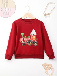 Christmas Train Cartoon Boy Girl Clothes Kawaii Harajuku Fashion Trend Kids Hoodies Xmas Vibe 2-14 Years Children Sweatshirt