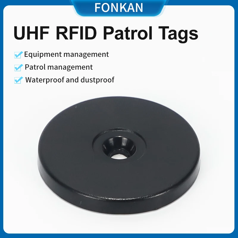 50pcs Waterproof RFID Security 40mm ABS EPC Gen2 UHF Rfid Patrol Tag With Sticker Passive Tag UHF RFID