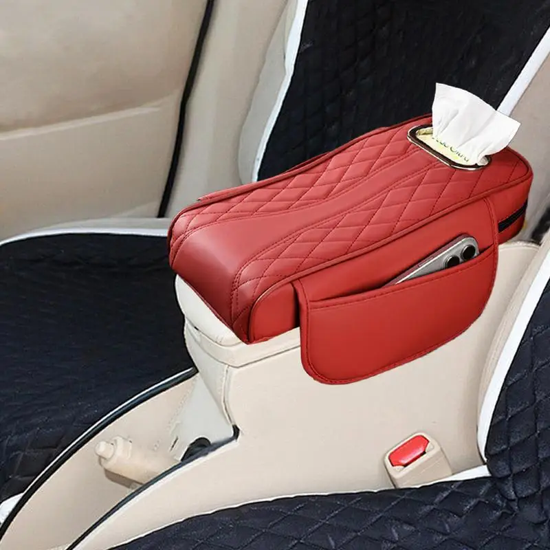 Console Covers For SUV Waterproof Car Armrest Pad Car Armrest Tissue Box Holder Multi-functional Center Cover Car Arm Rest