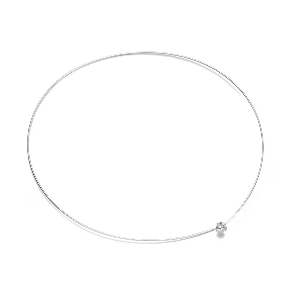 

5Pcs/Lot Stainless Steel 1mm Thickness Wire Necklace Round Cable Circle Torques Collar Choker For DIY Jewelry Findings