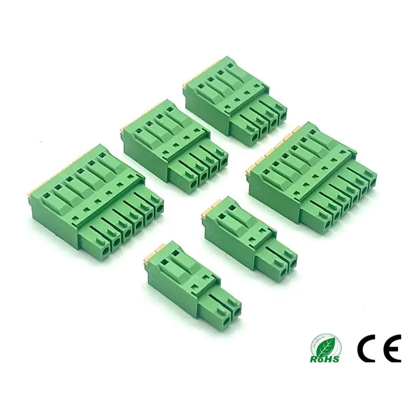 5Sets Curved Needle 15EDGKRH-3.5mm Plug-in PCB Terminal Blocks Double Row Spring Press 15EDGKNH Double Layer