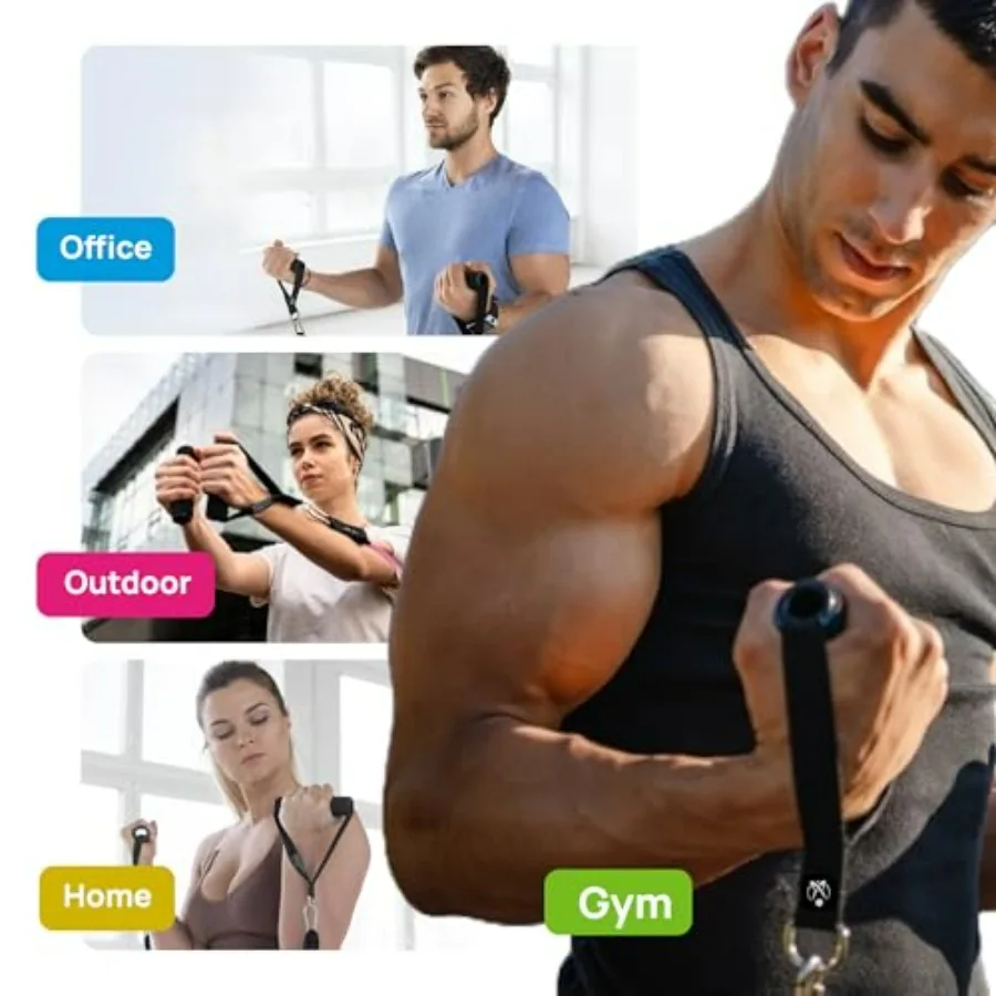 مجموعة أشرطة المقاومة INEVIFIT بوزن 150 رطلًا مع تصميم قابل للتكديس لتدريبات القوة واليوجا والبيلاتس وتدريبات الجسم بالكامل تتضمن D #5