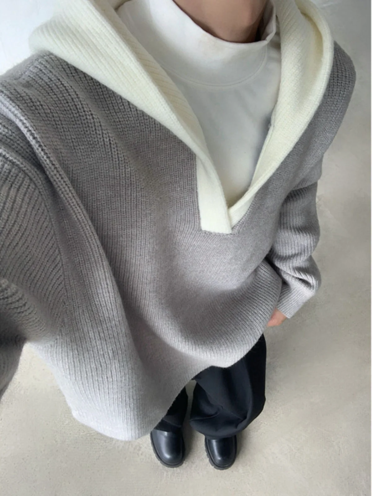 

Мужской трикотаж с капюшоном V-Ne Ey American Sle Cleanfit Толстовка Верхняя одежда Повседневная свободная посадка из полиэфирного волокна Long Sve