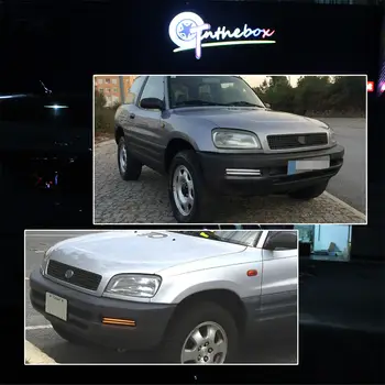 適用於豐田RAV4 1996 1997款的白色前保險桿雙色LED日行燈/行駛燈和流水式琥珀色轉向燈 8 最佳銷售 RAV4 1997 - №1