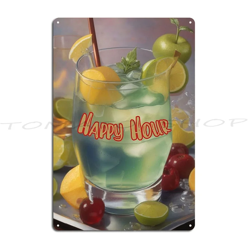 Placa Metálica Decorativa 'Hoy Pisco Sour, Fin del Día Laboral' para Sala de Estar, Club, Bar, Garaje