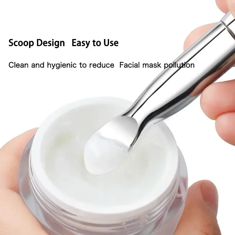 Cepillo de máscara Facial de silicona de doble uso con cabeza suave y cuchara de excavación para película de barro DIY herramienta de belleza de limpieza para el cuidado de la piel Facial