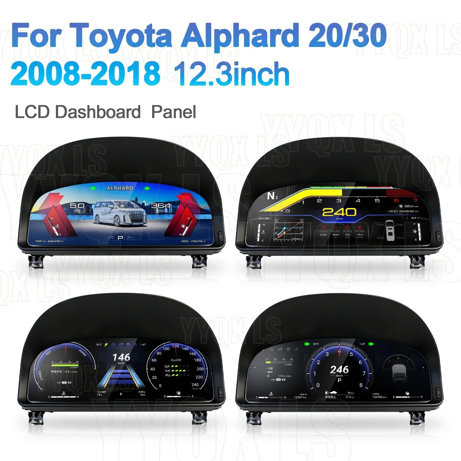 Linux For Toyota Vellfire Alphard 20 30 Series A20 A30 2008-2018 Car LCD Digital Instrument Cluster​ Dashboard Virtual Cockpit