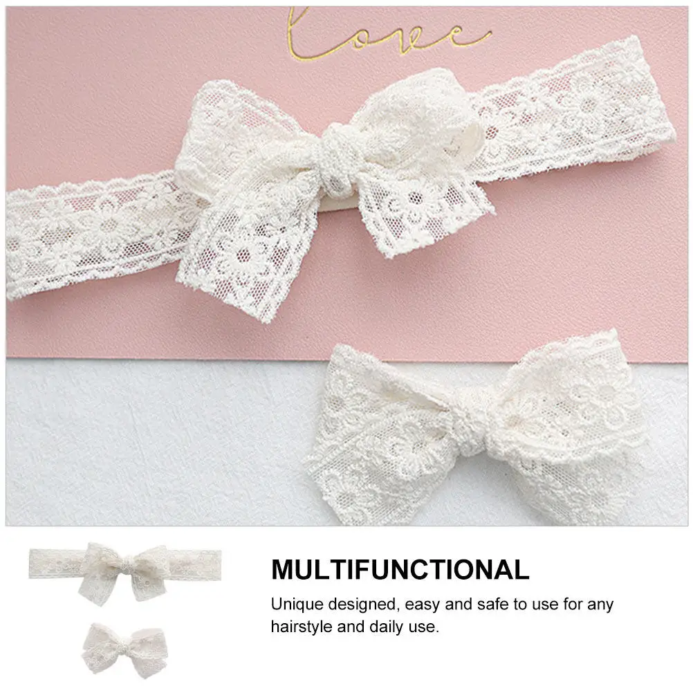 

2Pcs Delicate Hairpin Chic Headdress for Infant Lovely Bow Hair Clip Gift for Kids White Delicate Hairpins Hair Clip